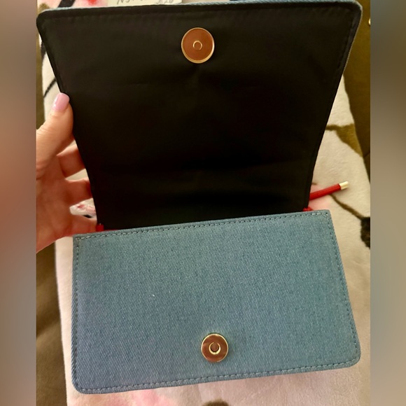 Luv Betsey by Betsey Johnson Denim Cherry Bow Crossbody / Handbag NWT - Picture 9 of 12